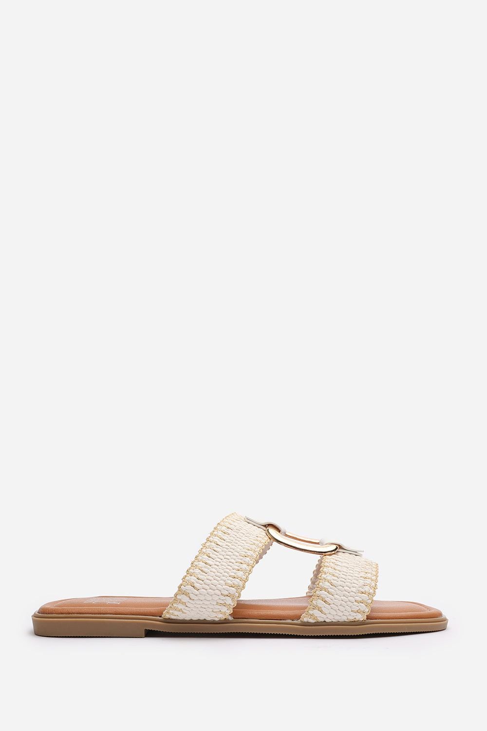 Where's That From 'Mackenzie' Woven Two-Strap Sandals with Metallic Ring Detail image 1