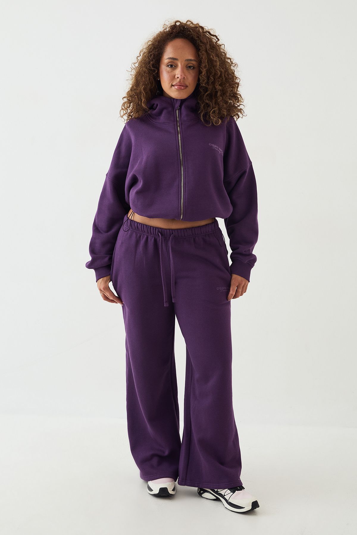 DSGN Studio DSGN Studio Sport Training Club Toggle Hem Funnel Neck Hoodie Blackcurrant image 5