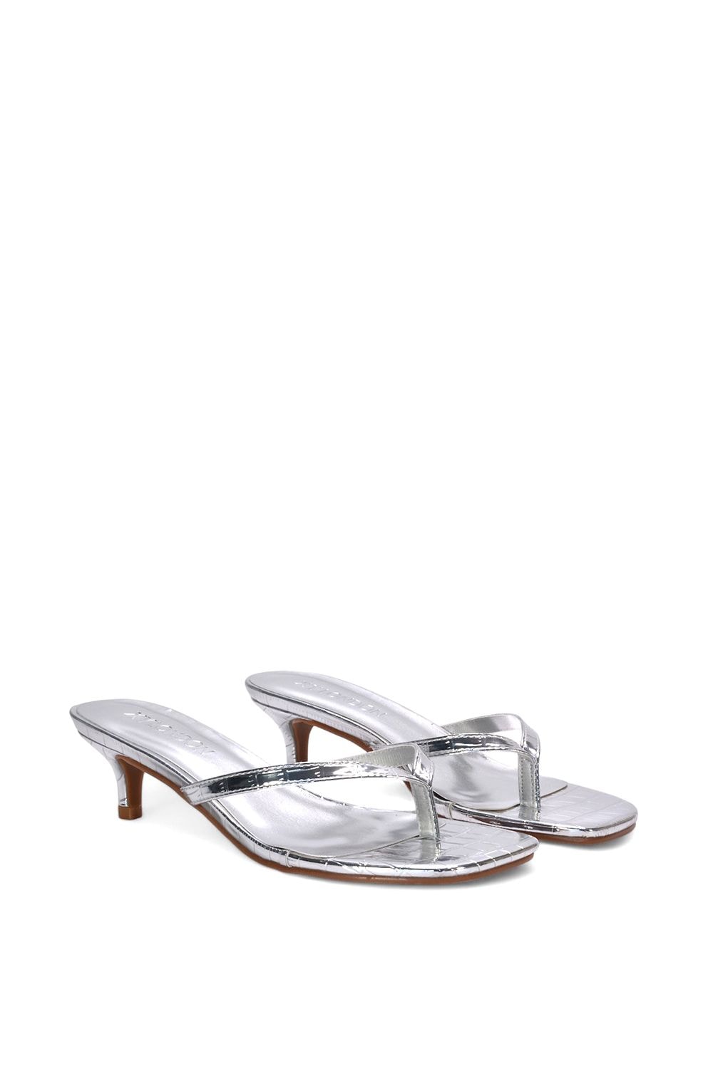 XY London 'Jane' Toe Post Low Kitten Heel Mule Sandal Shoes image 3