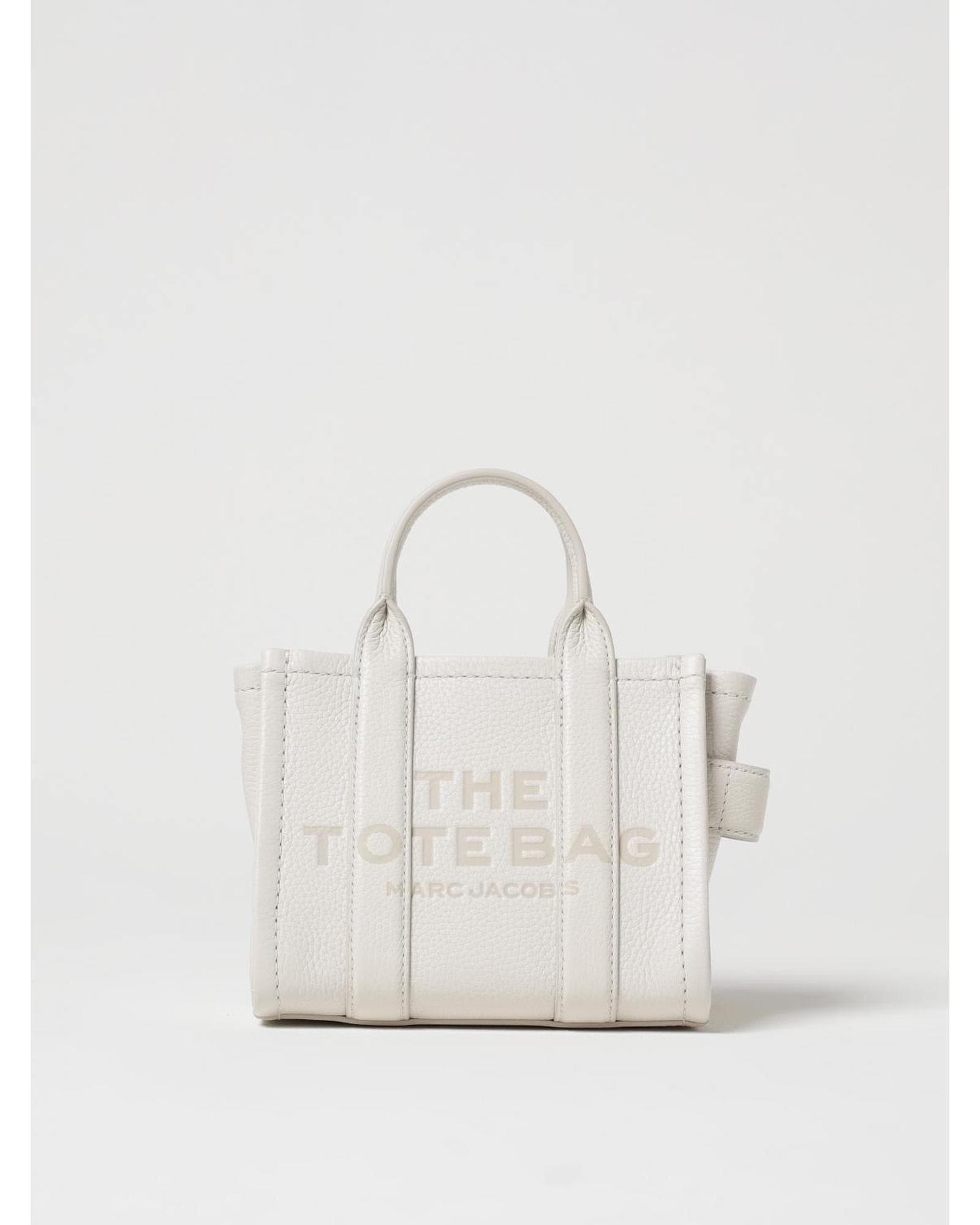 Marc Jacobs Mini Tote Bag Leather Handbag Wo - Silver Clutch Bags