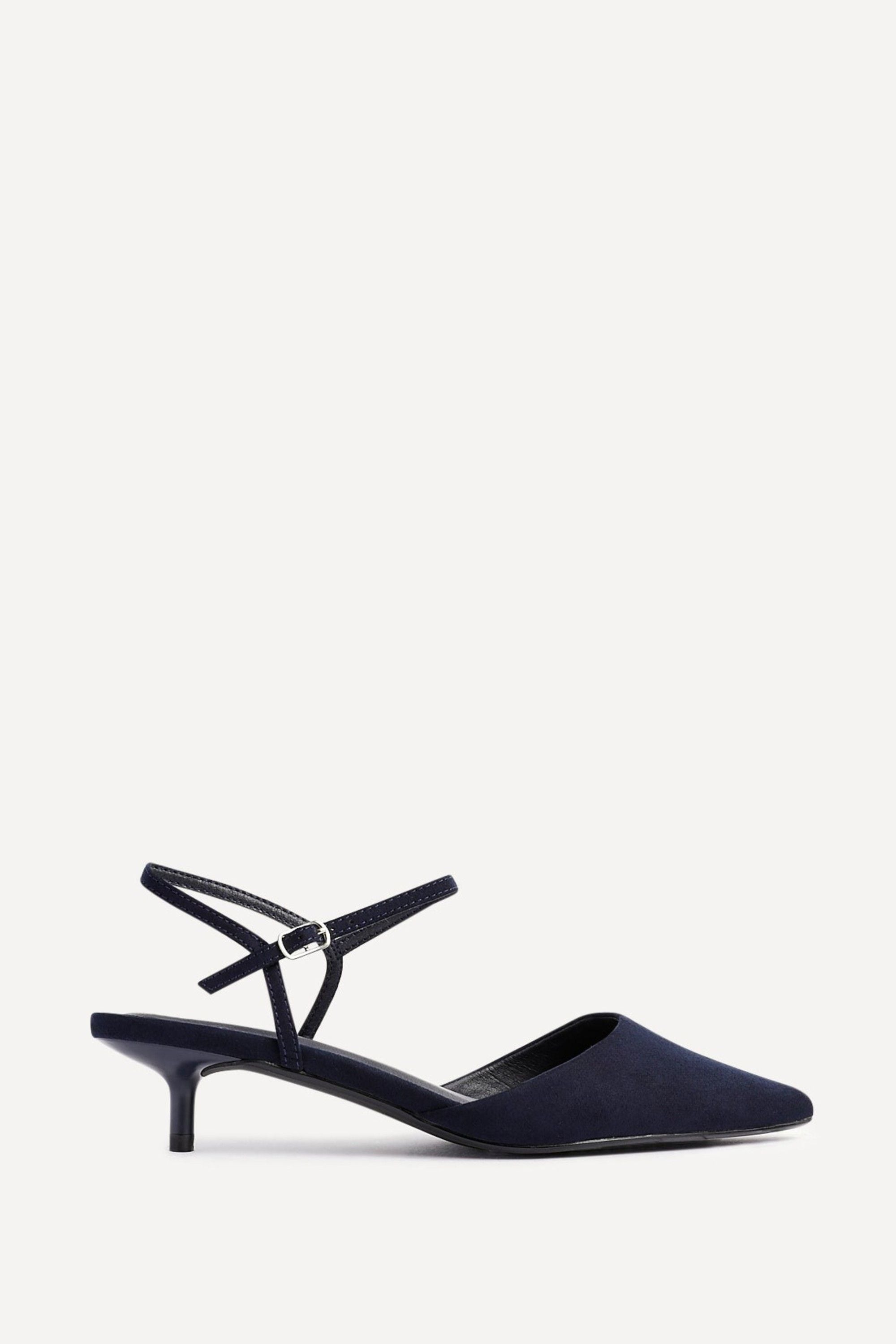 Linzi Vogue Navy Faux Suede Kitten Court Heel image 1