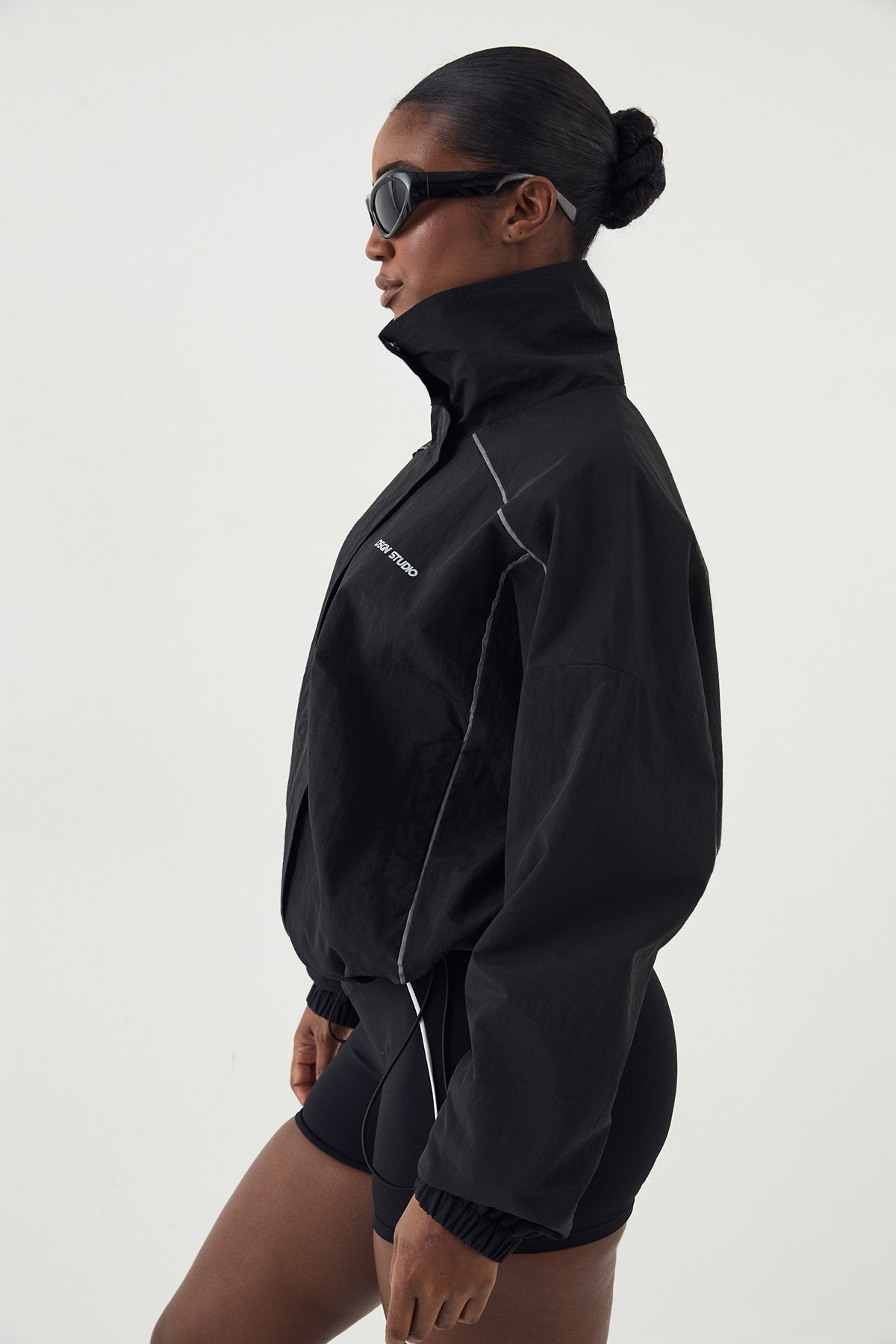 DSGN Studio DSGN Studio Piping Detail Funnel Neck Jacket Black image 3