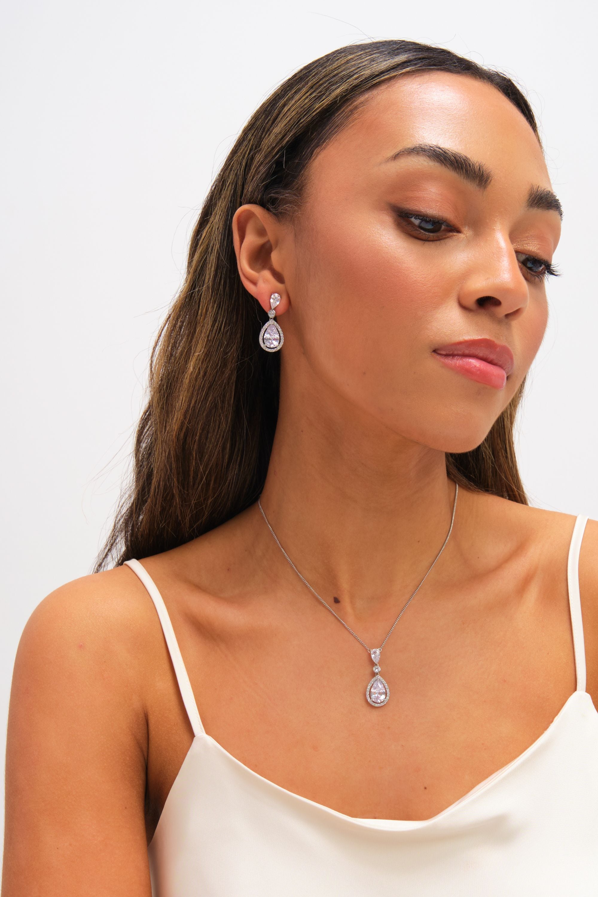 Jon Richard Rhodium Plated Cubic Zirconia Pendant Necklace image 3