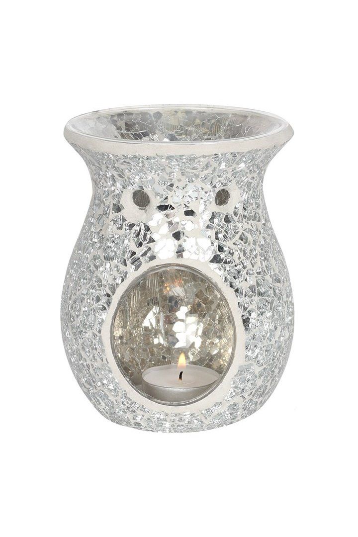 KDMD Large Silver Crackle Oil Burner image 1