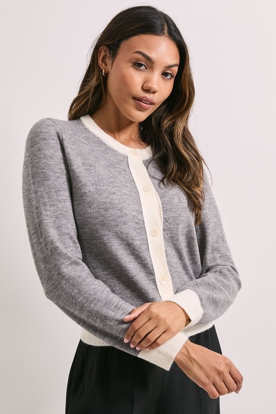 Dorothy Perkins Colour Block Cardigan Grey