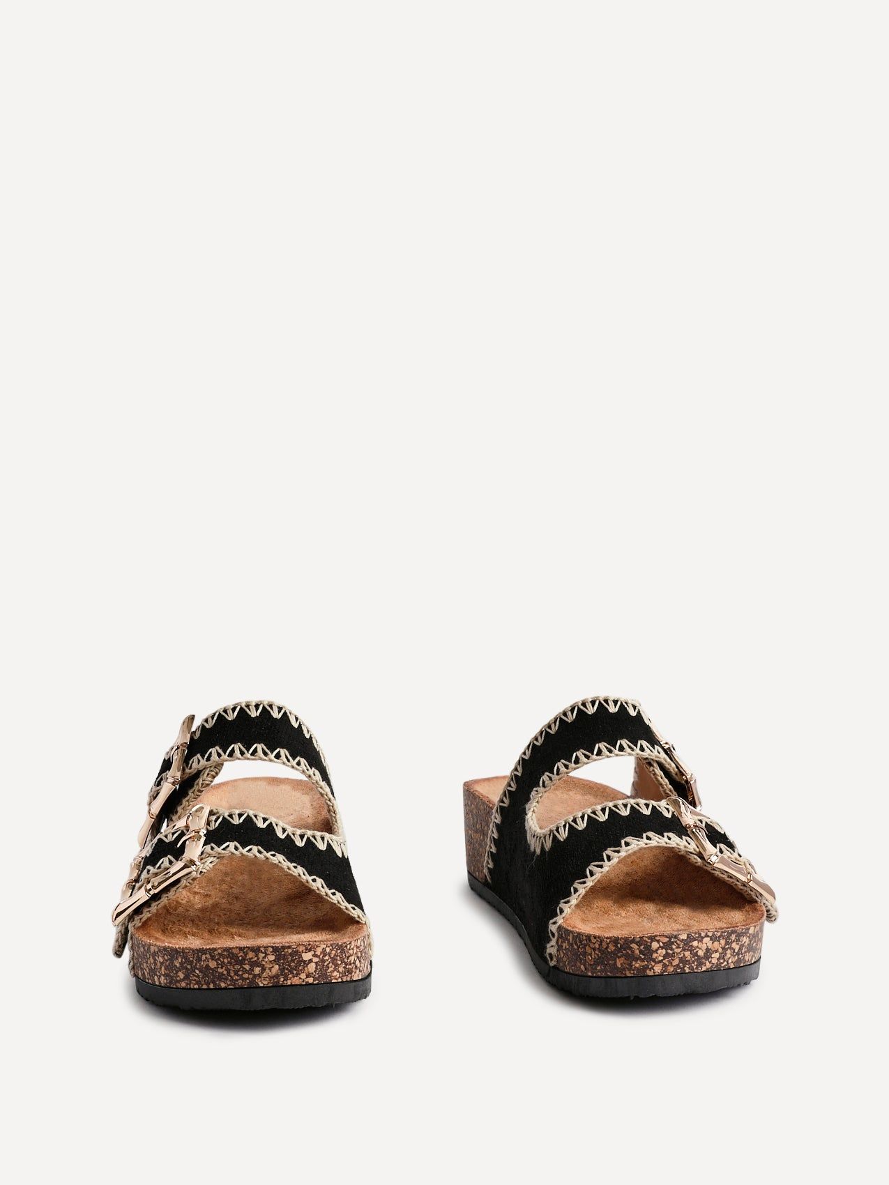 Linzi Darby Black Faux Suede Double Buckle Sandal image 4