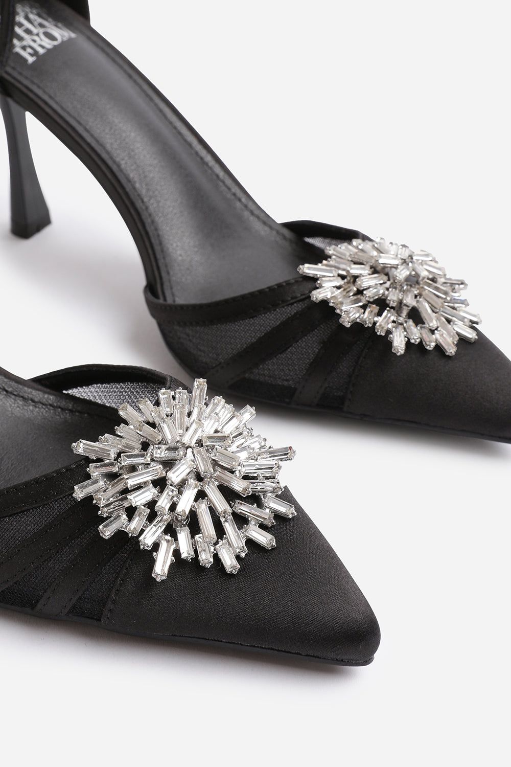 Where's That From 'Abia' Wide Fit High Heel With Pointed Toe And Diamante Detail image 3
