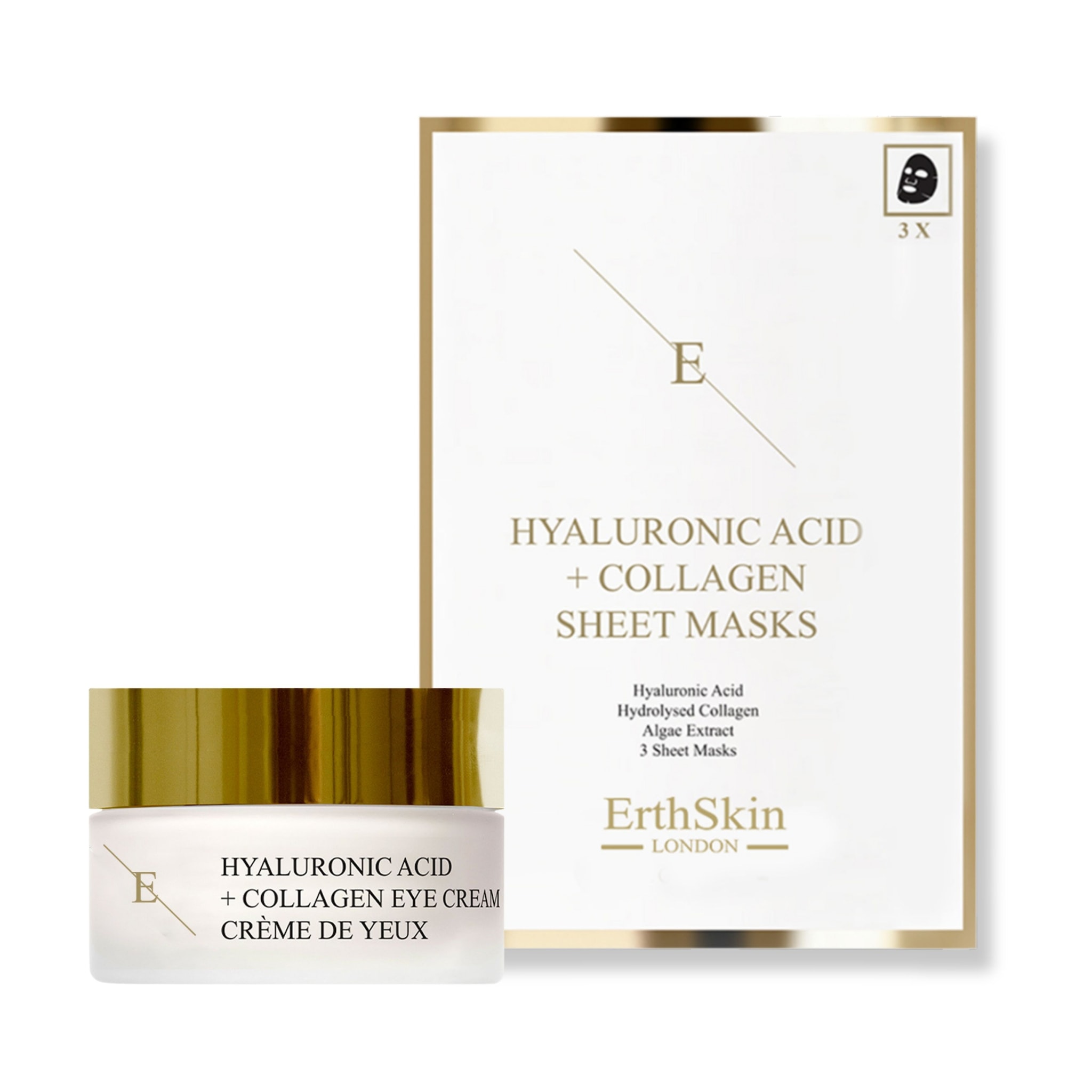 Erth Skin London Hyaluronic Acid Sheet Mask + Pro Age Eye Cream 30ml – Hydrating Duo image 1