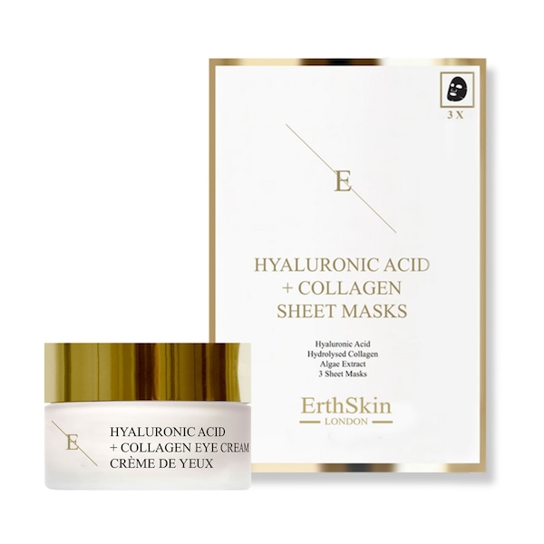 Erth Skin London Hyaluronic Acid Sheet Mask + Pro Age Eye Cream 30ml – Hydrating Duo