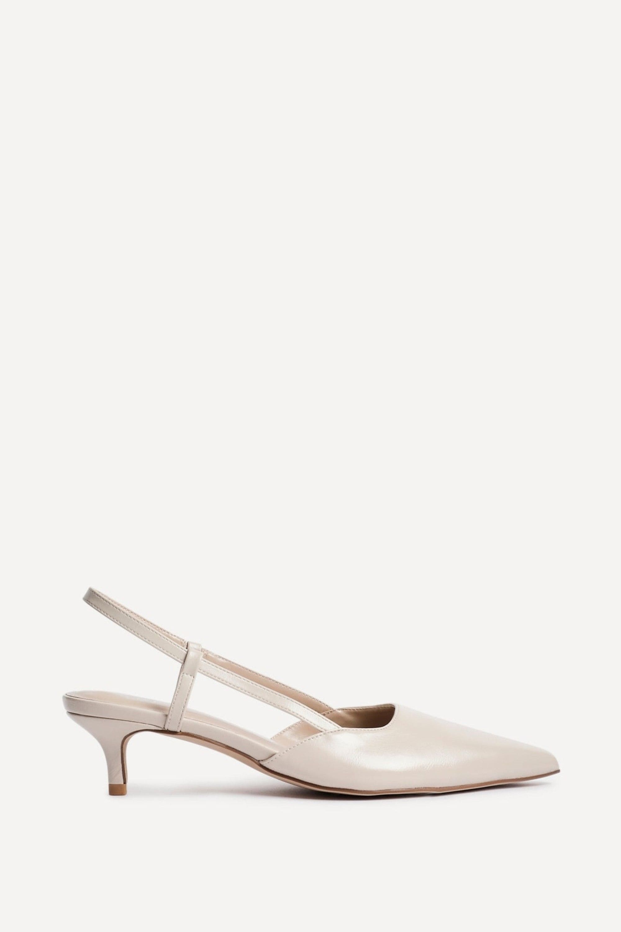 Linzi Refined Nude Faux Leather Slingback Kitten Court Heels image 1