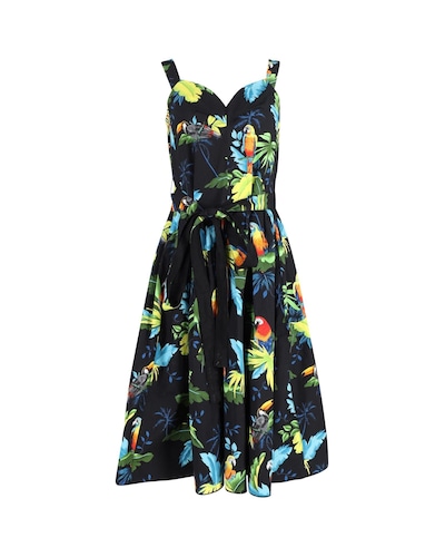 Marc Jacobs Preloved Tropical Bird Print Midi Dress Wo - Multicolor