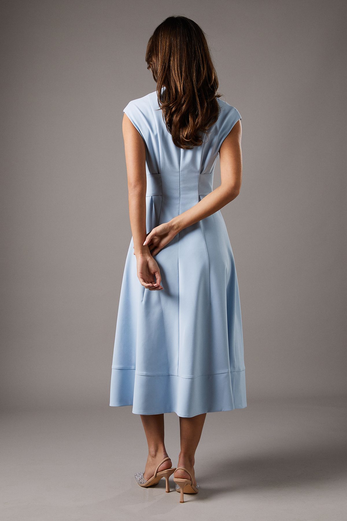 Coast Belted Crepe Dress Pale Blue image 4