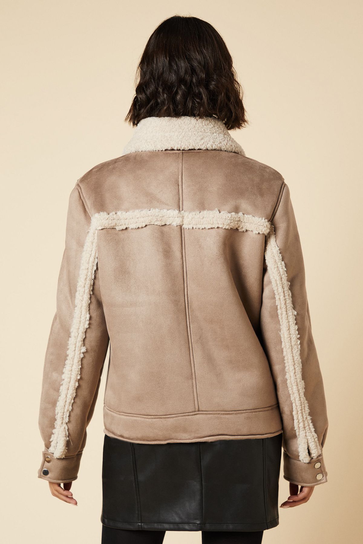 Dorothy Perkins Tall Pocket Aviator Jacket Taupe image 3