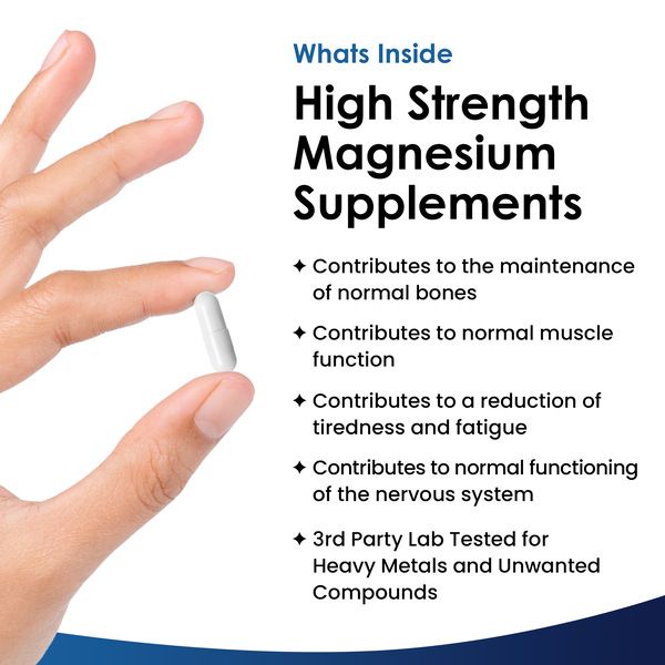 New leaf health Magnesium Citrate 1620mg 120 High Strength & High Absorption Capsules, Bones Muscle & Sleep Support image 2