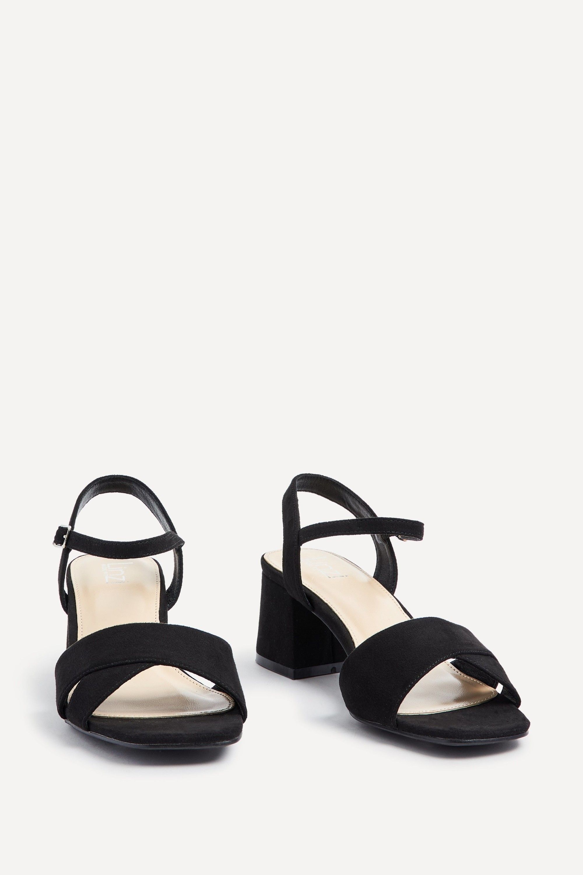 Linzi Vivian Wide Fit Black Suede Block Heeled Sandals image 3