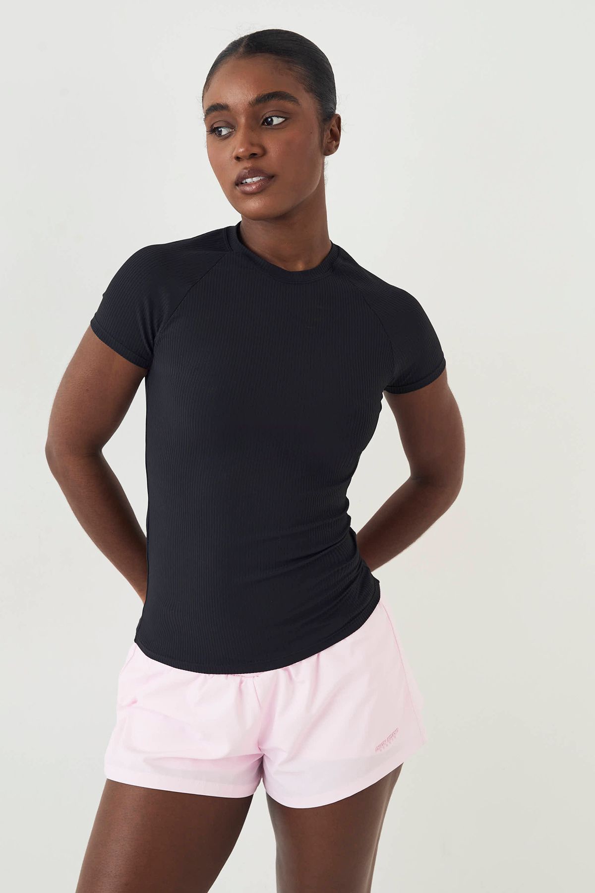 DSGN Studio DSGN Studio Ultra Sculpt Rib Short Sleeve Top Black image 1