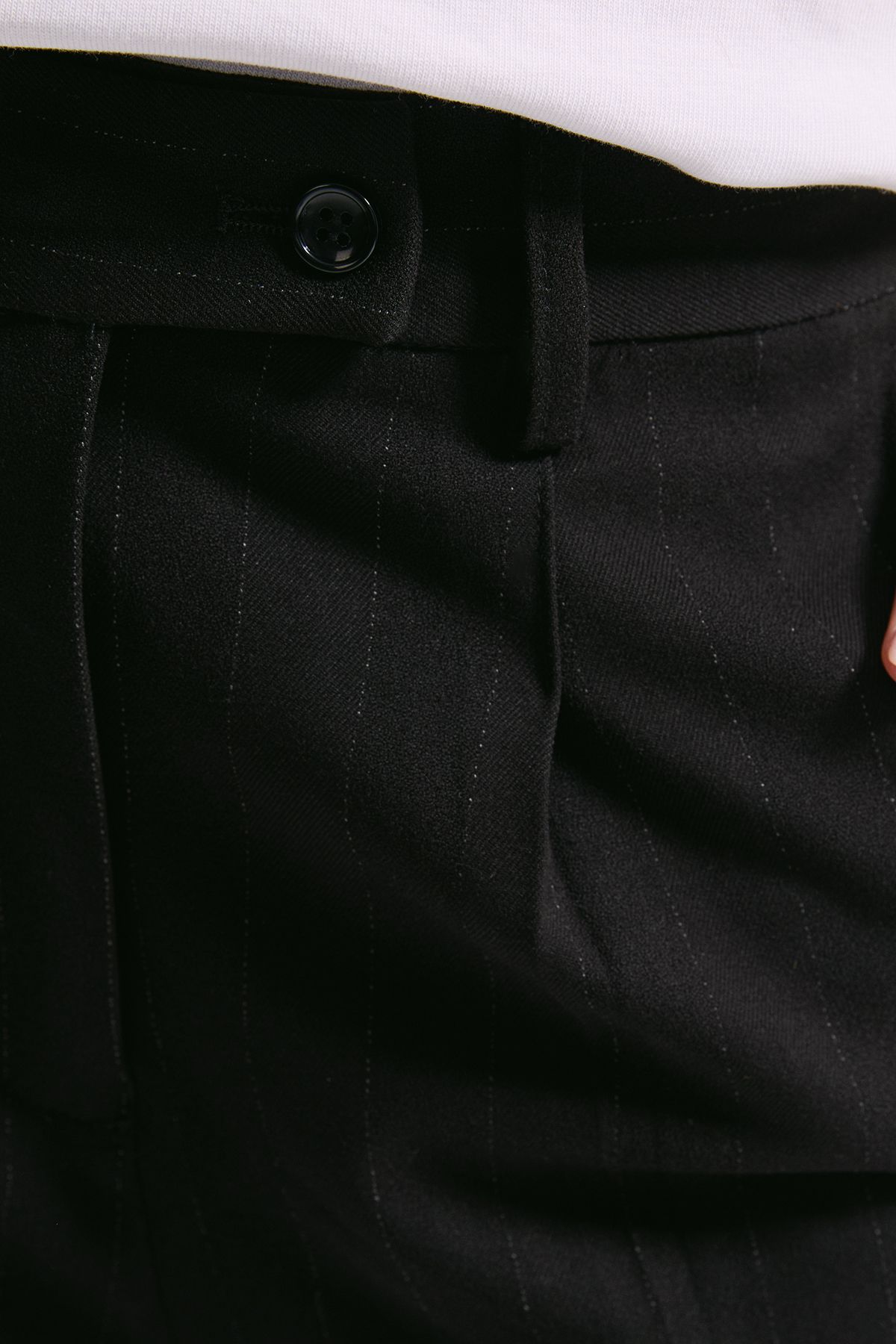 Dorothy Perkins Pinstripe Wide Leg Trouser Black image 4