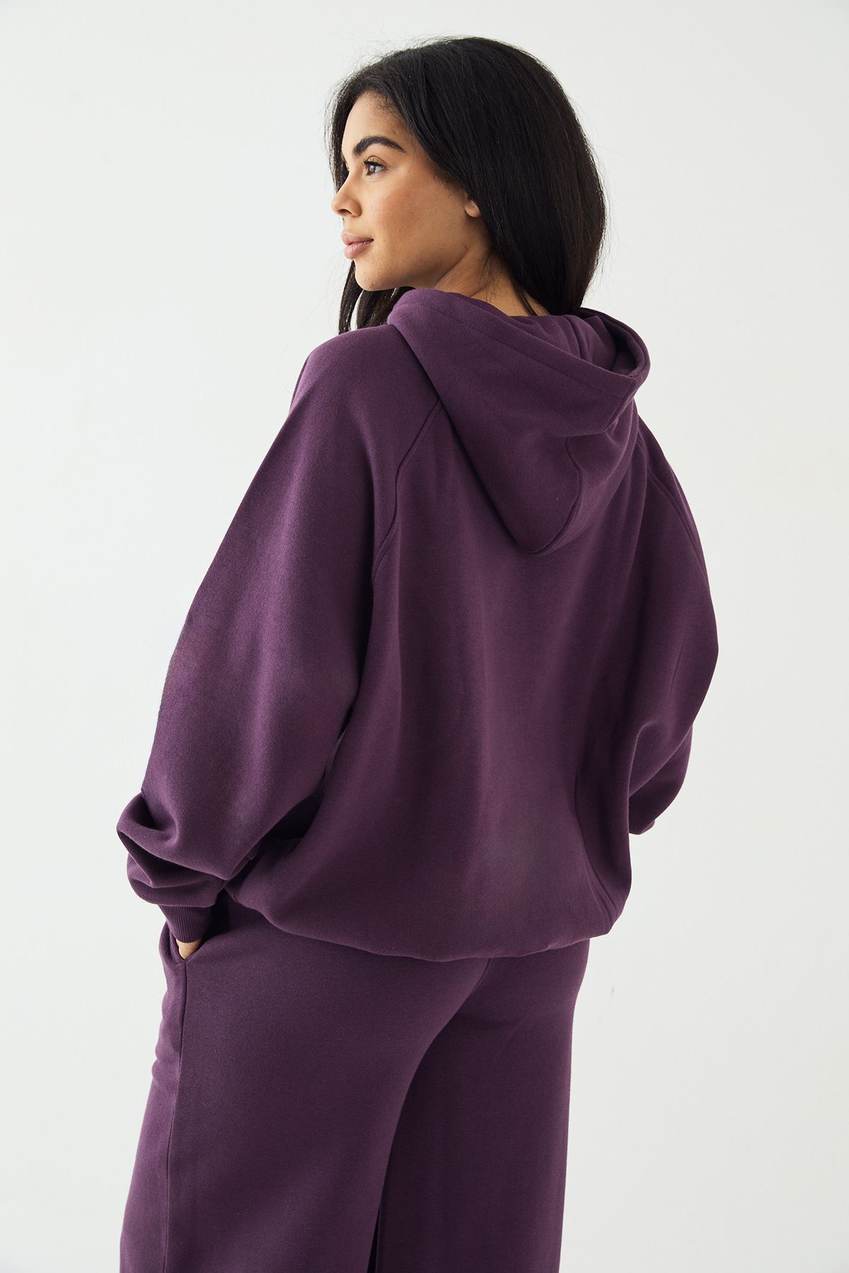 DSGN Studio DSGN Studio Script Oversized Hoodie Aubergine image 2