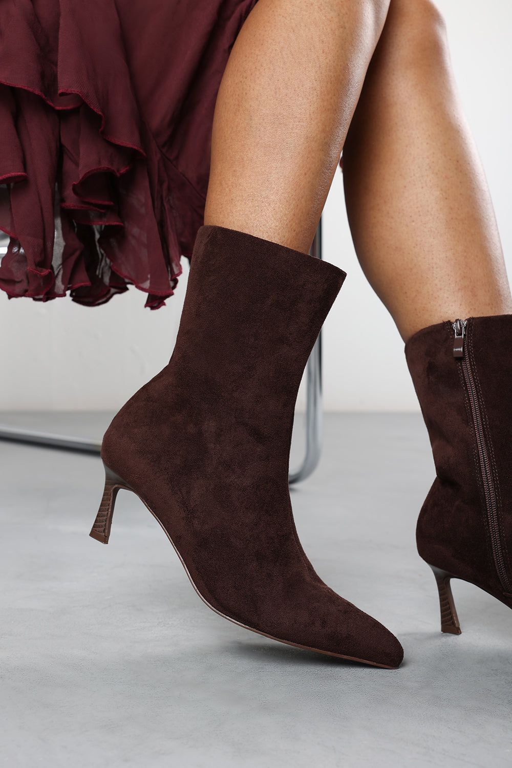 Where's That From 'Aubrey' Suede Pointed Toe Ankle Low Heel Boot image 1