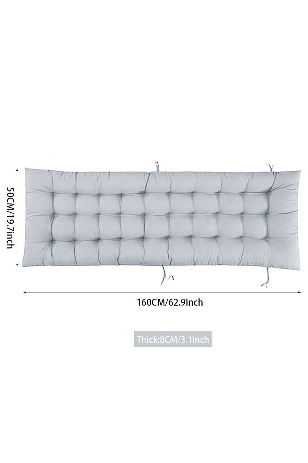 Living and Home 160x50cm Grey Outdoor Sun Lounger Cushion with Slip-Over Back & Side Tie Straps image 8