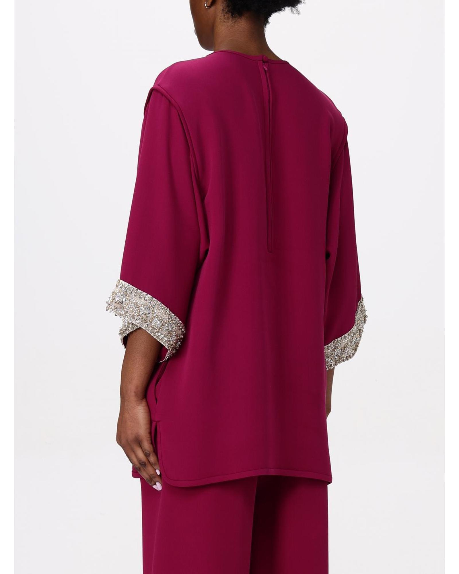 Valentino Embellished Cuff 34 Sleeve Blouse Wo - Cycla Tops image 3