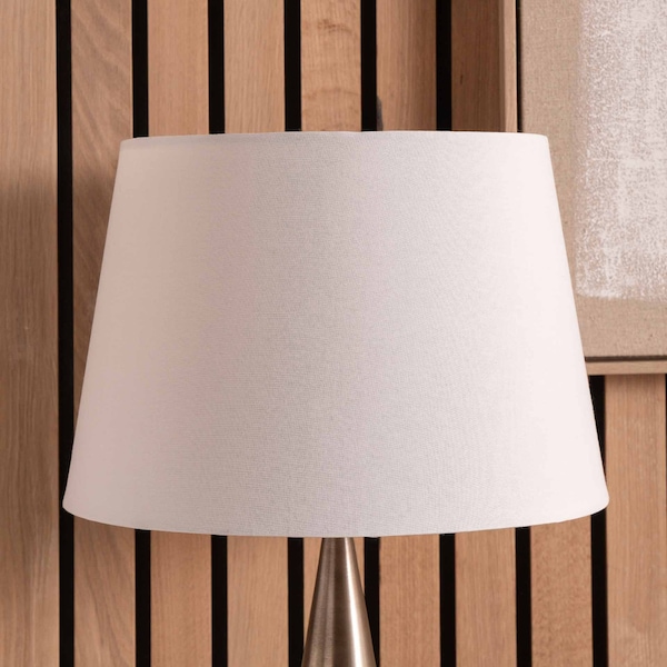 Ruma White Tapered Poly Cotton Lamp Shade for Table Lamps and Floor Lamps