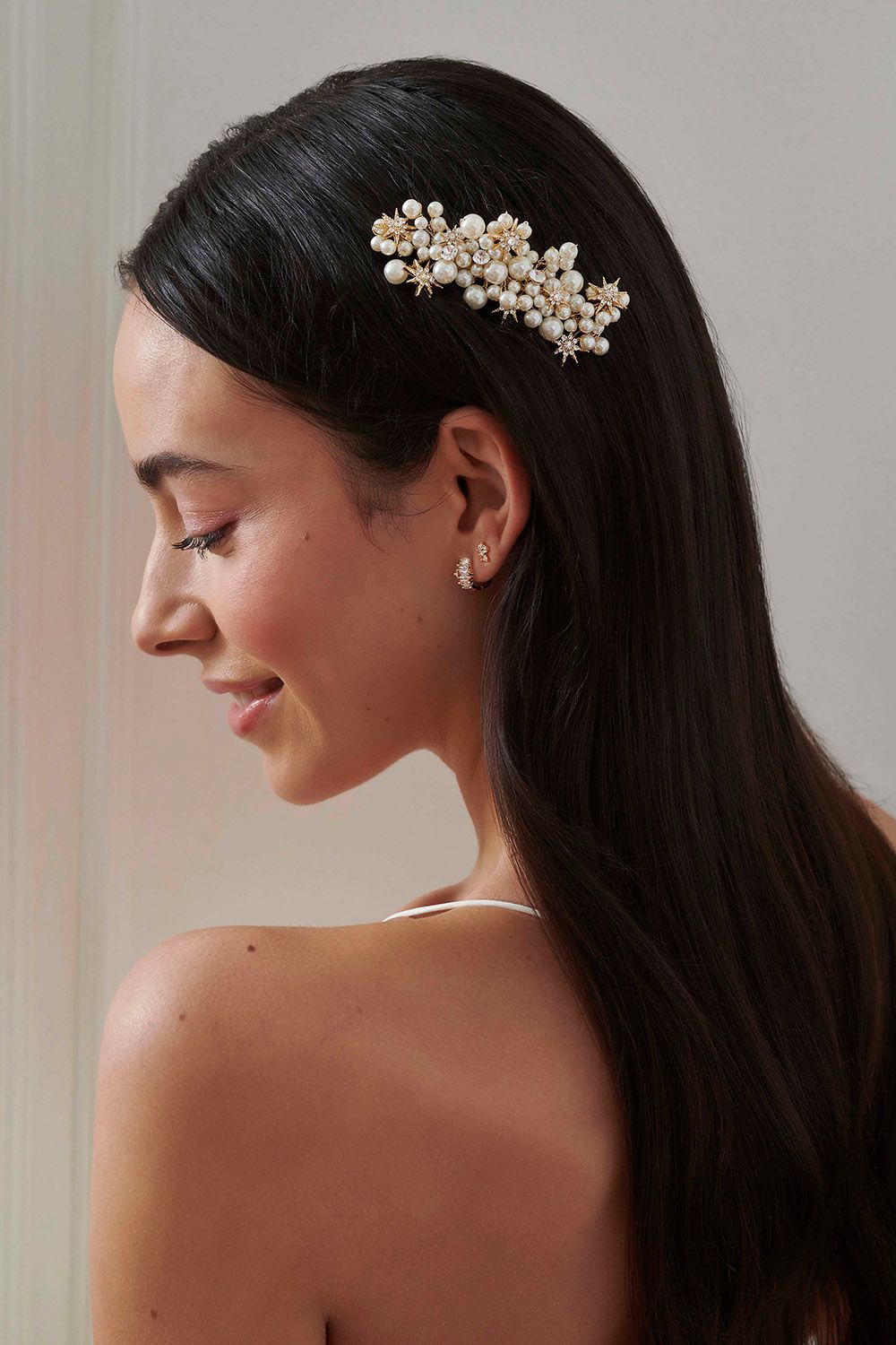 Jon Richard Gold Star And Pearl Hair Comb image 3