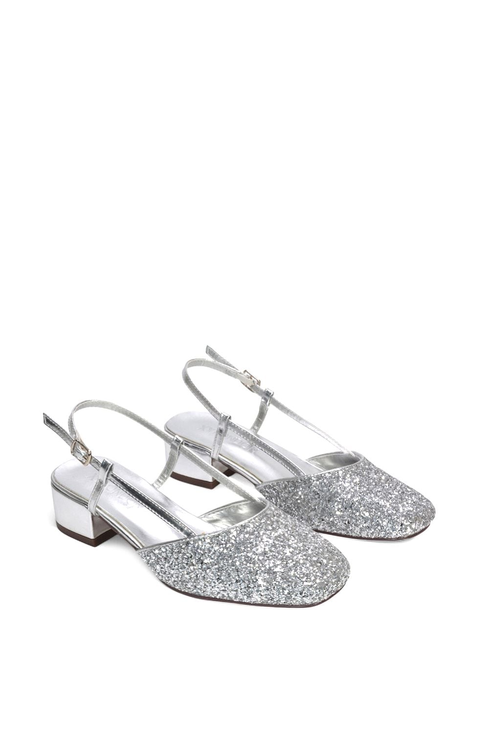 XY London 'Kira' Low Heel Court Shoes With Slingback and Buckle image 5