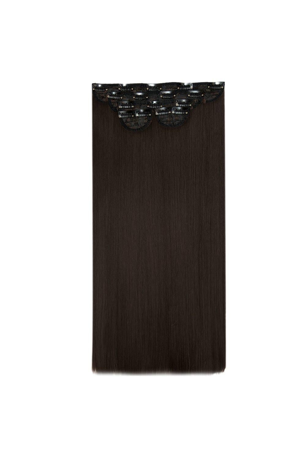 Lullabellz Super Thick 22" 5 Piece Straight Clip In Extensions Dark Brown image 1