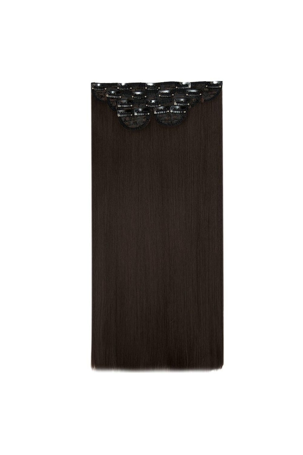 Lullabellz Super Thick 22" 5 Piece Straight Clip In Extensions Dark Brown