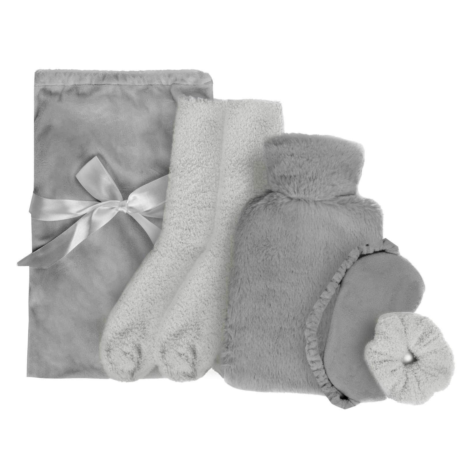 OHS Cosy Fleece Winter Hot Water Bottle 5PC Gift Set image 1