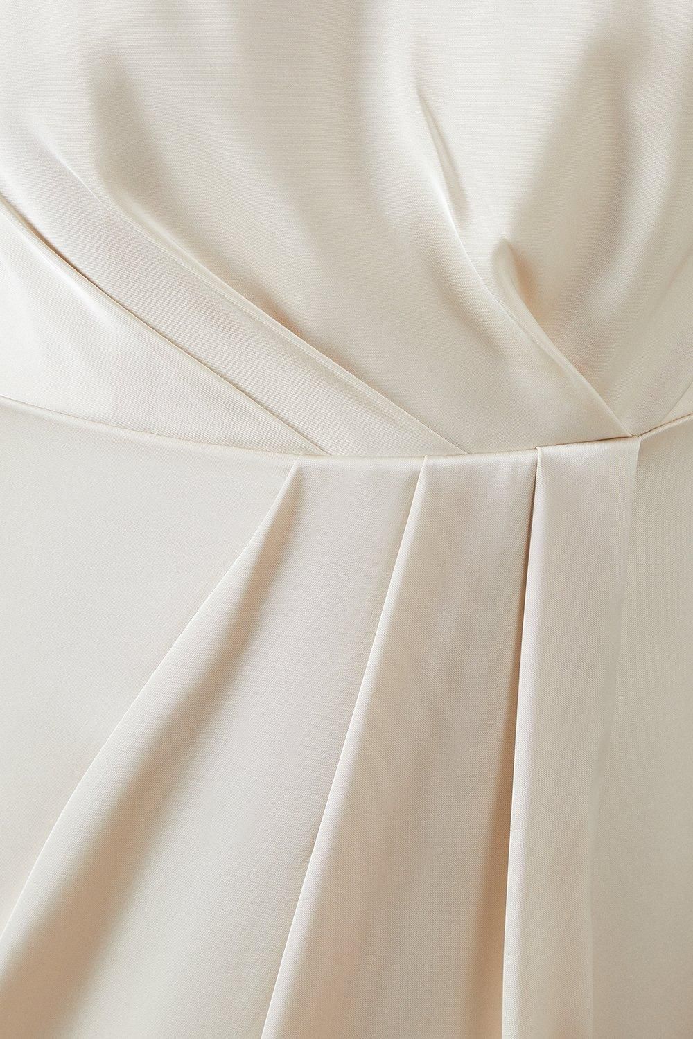 Coast Asymmetric Back Detail Satin Bridesmaid Dress Champagne image 5