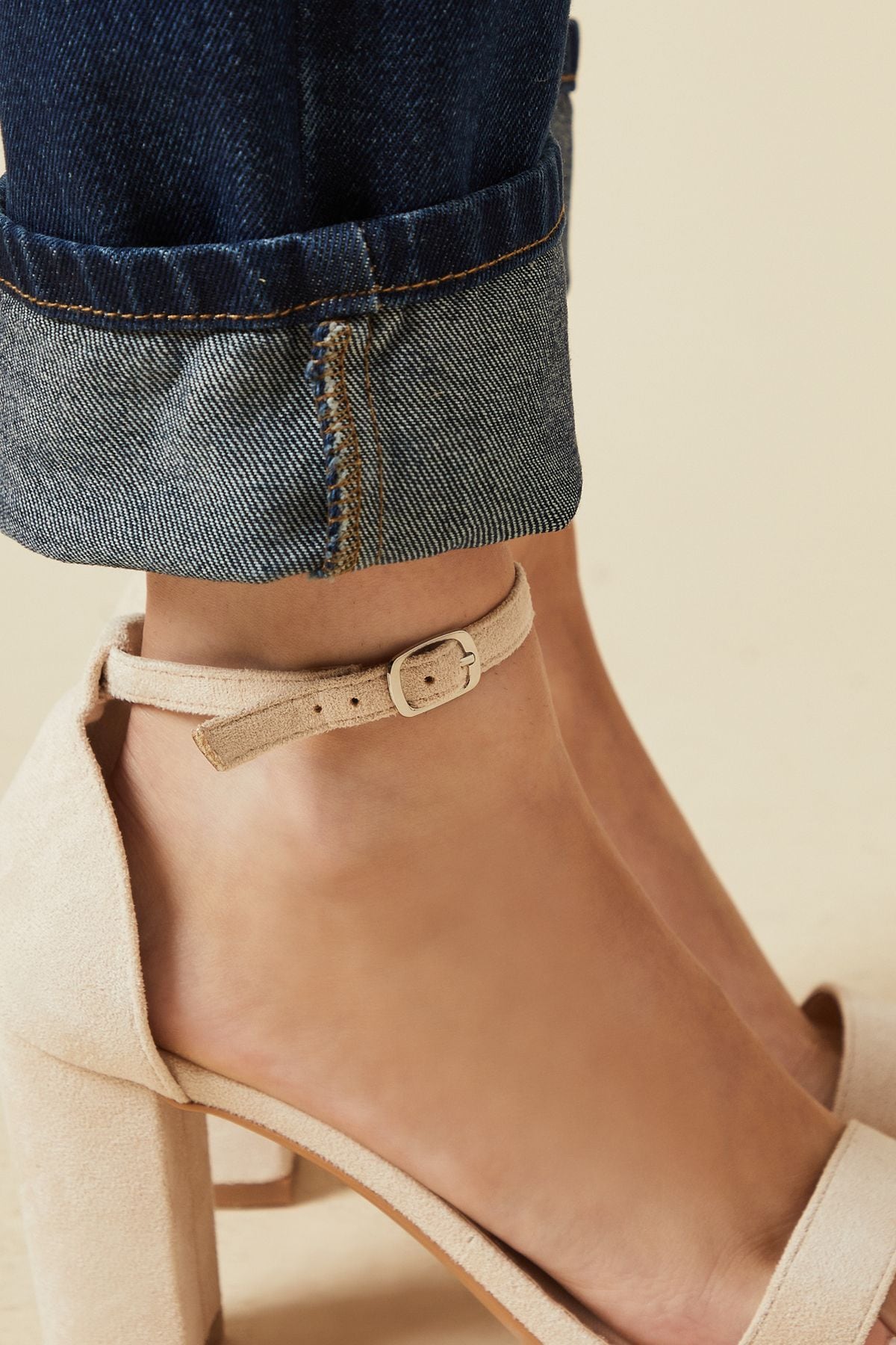 Dorothy Perkins Spark High Block Heel Sandals Beige image 4