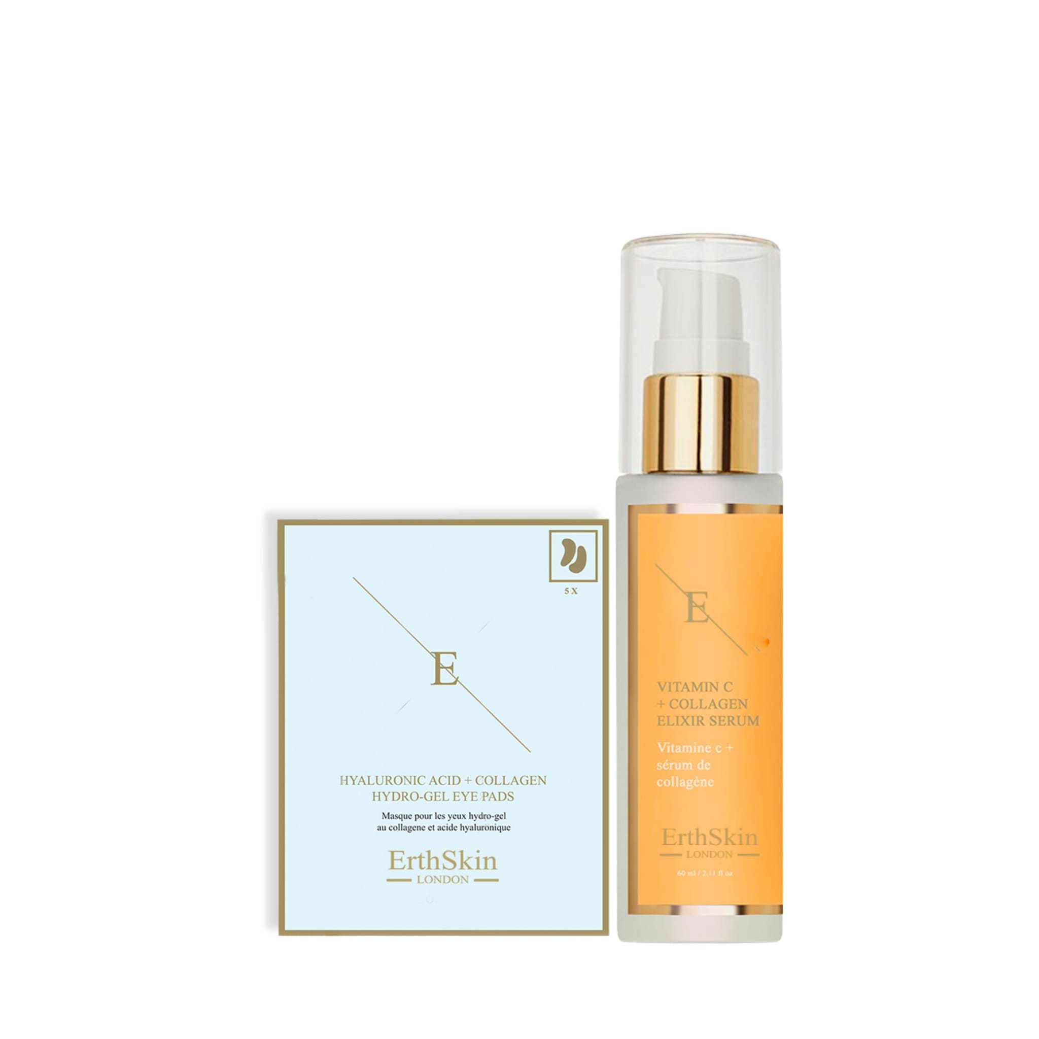 Erth Skin London Vitamin C Collagen Serum 60ml + Hyaluronic Acid Eye Pads image 1