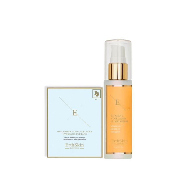 Erth Skin London Vitamin C Collagen Serum 60ml + Hyaluronic Acid Eye Pads