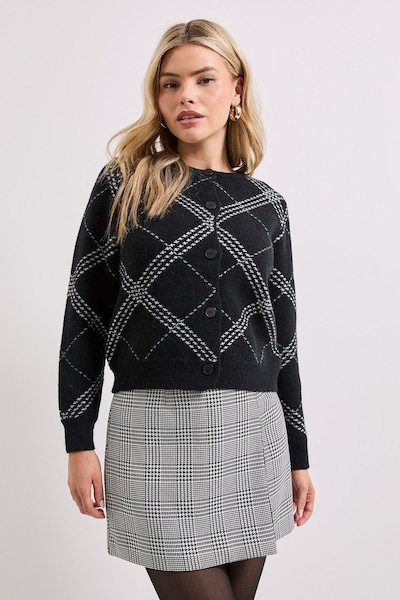 Dorothy Perkins Black Argyle Cardigan Black