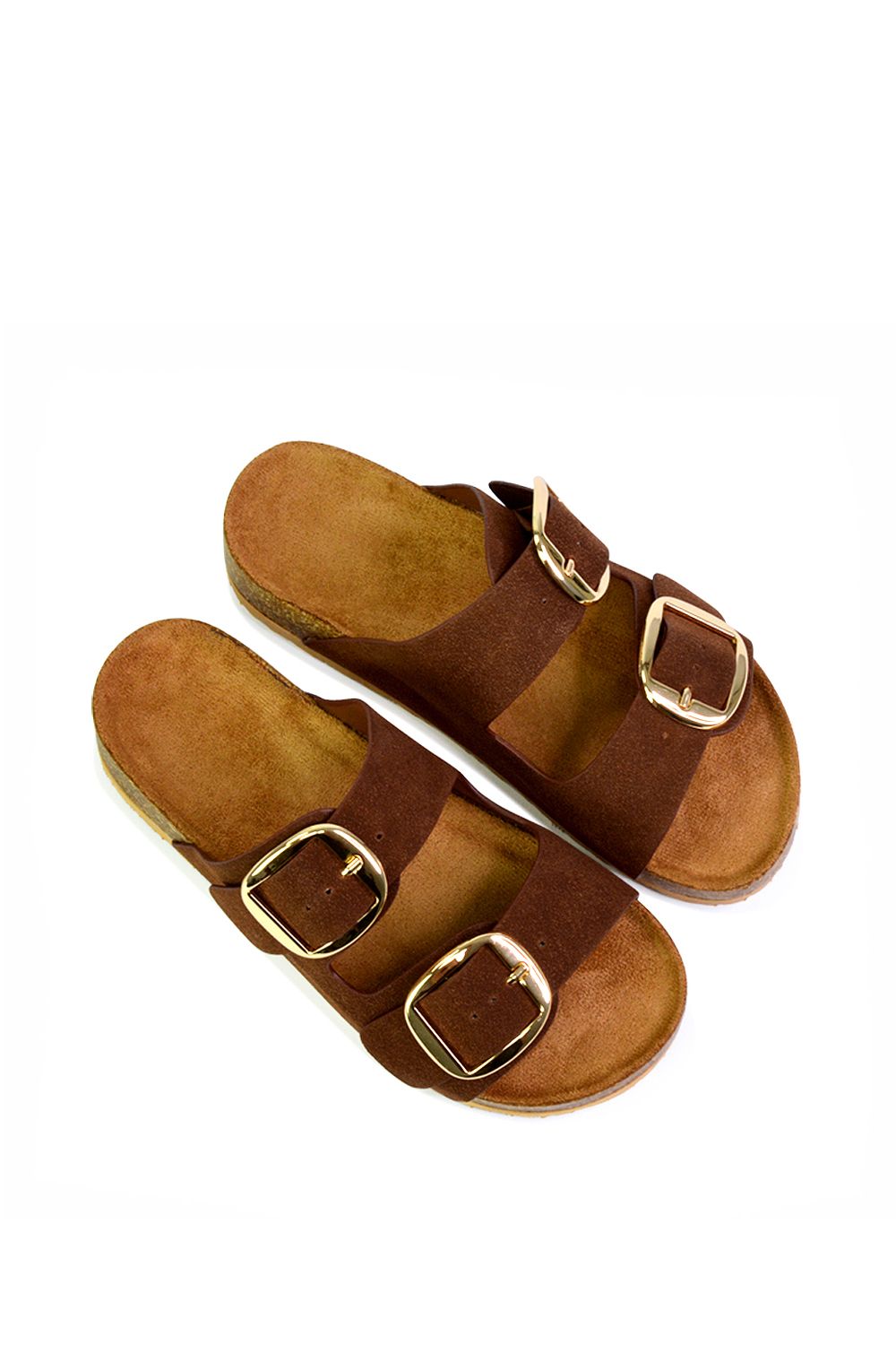 XY London 'Dolly' Slip On Slider Double Buckle Flat Sandals image 4