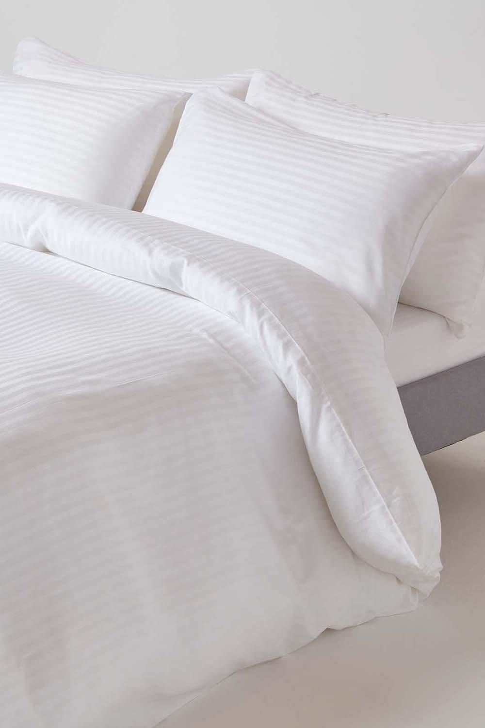 Homescapes Egyptian Cotton Satin Stripe Flat Sheet 330 Thread Count image 3