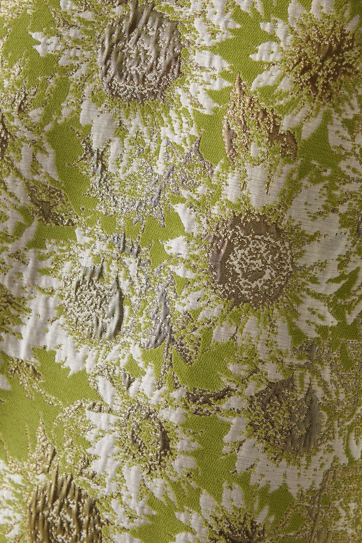 Warehouse Jacquard Peplum Hem Open Back Mini Dress Lime image 5