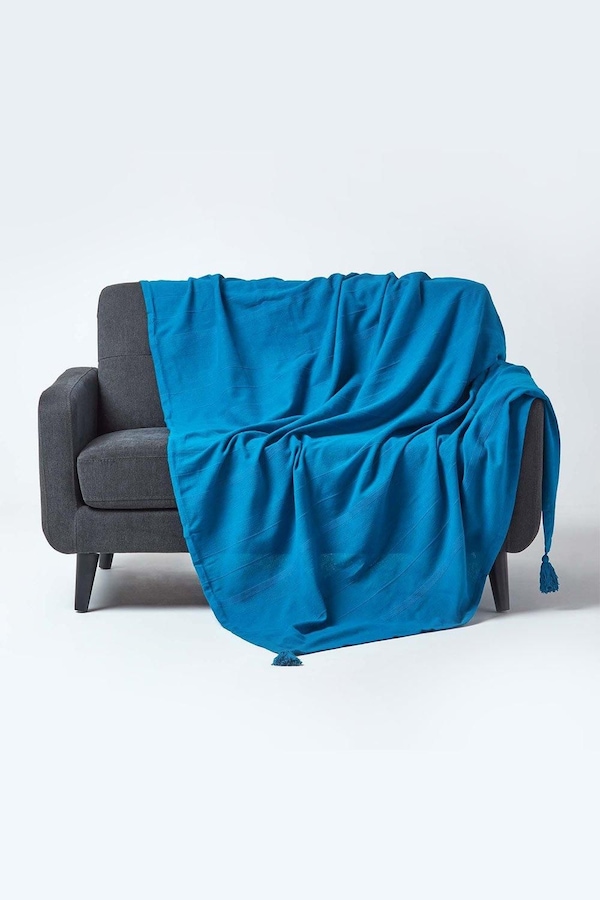 Homescapes Cotton Rajput Ribbed Throw