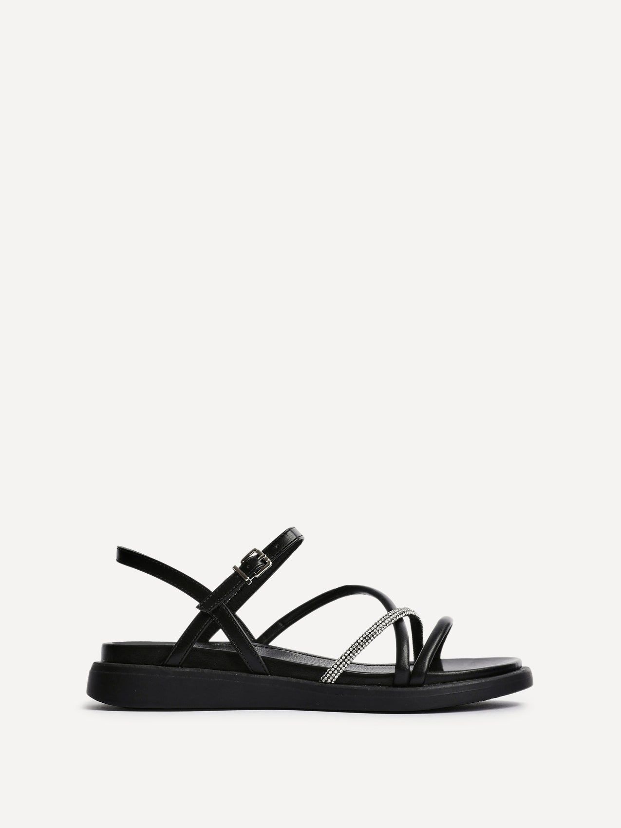 Linzi Spark Black Strappy Footbed Sandal image 1