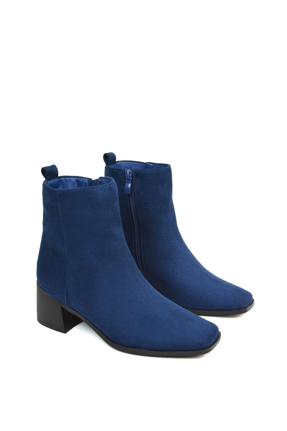 XY London 'Angela' Square Toe Low Heel Ankle Booties With Block Heel image 4
