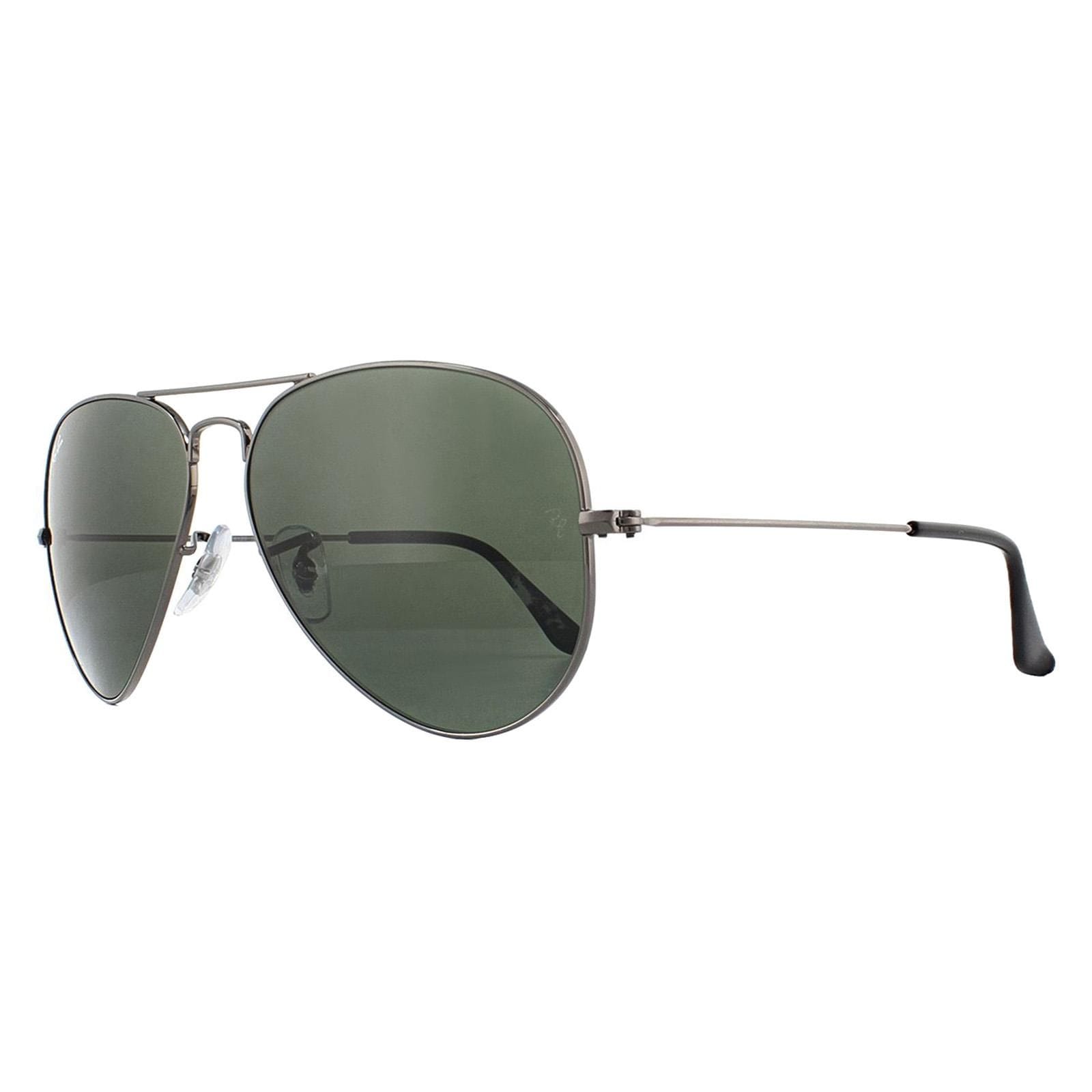 Ray-Ban Aviator Gunmetal Green Aviator 3025 Sunglasses image 2