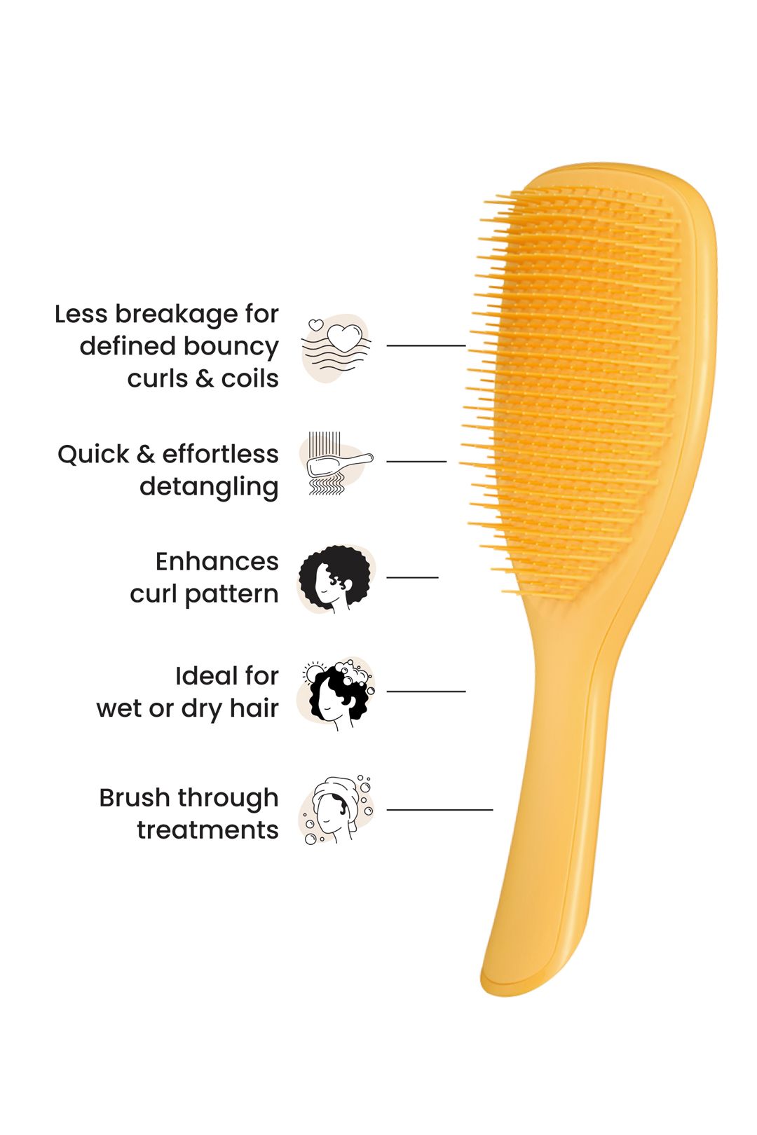 Tangle Teezer The Ultimate Detangler Large N&C (naturally curly) Daffodil Yellow image 6