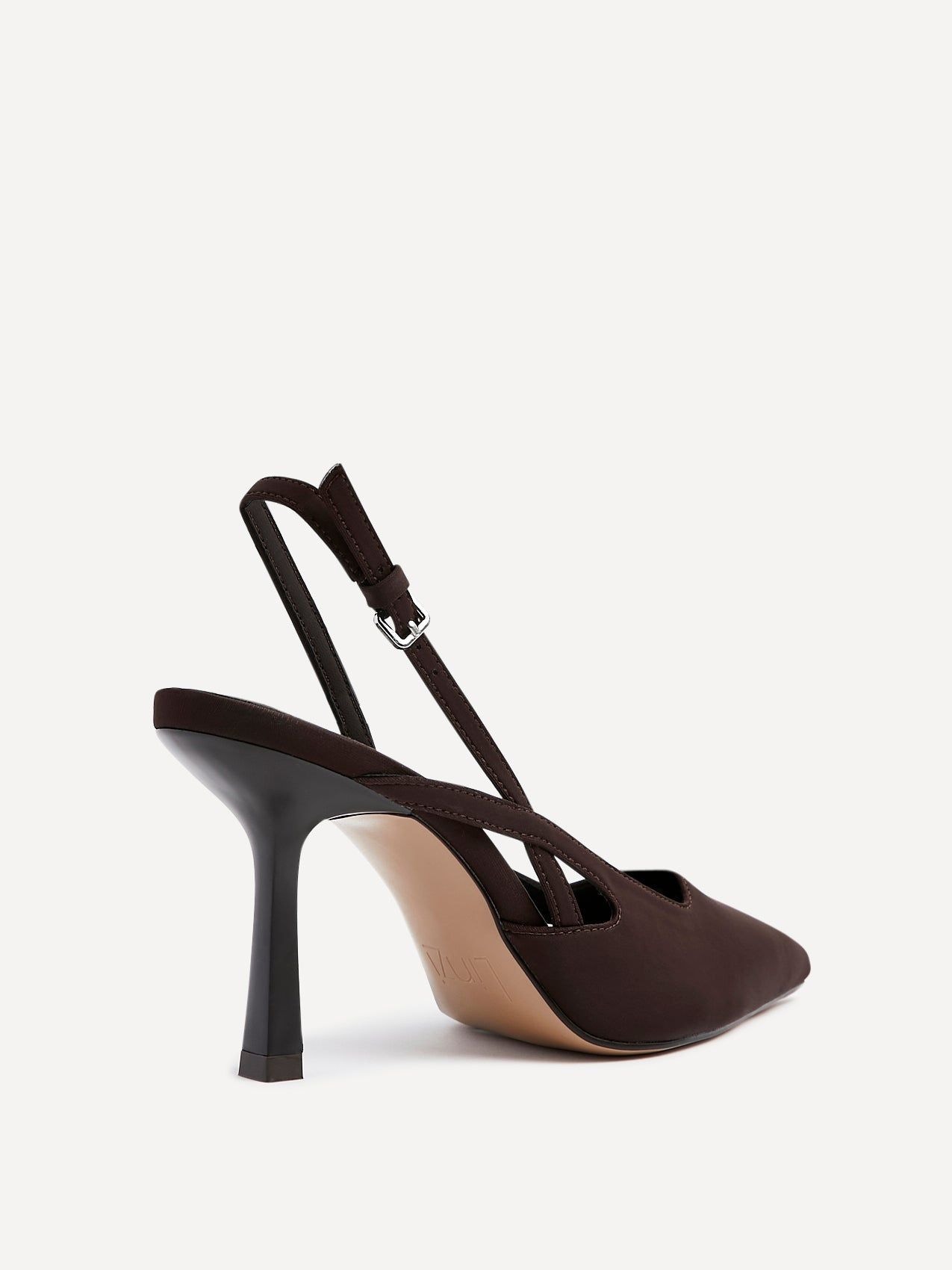 Linzi Rhea Brown Scuba Sling Back Court Heels image 3