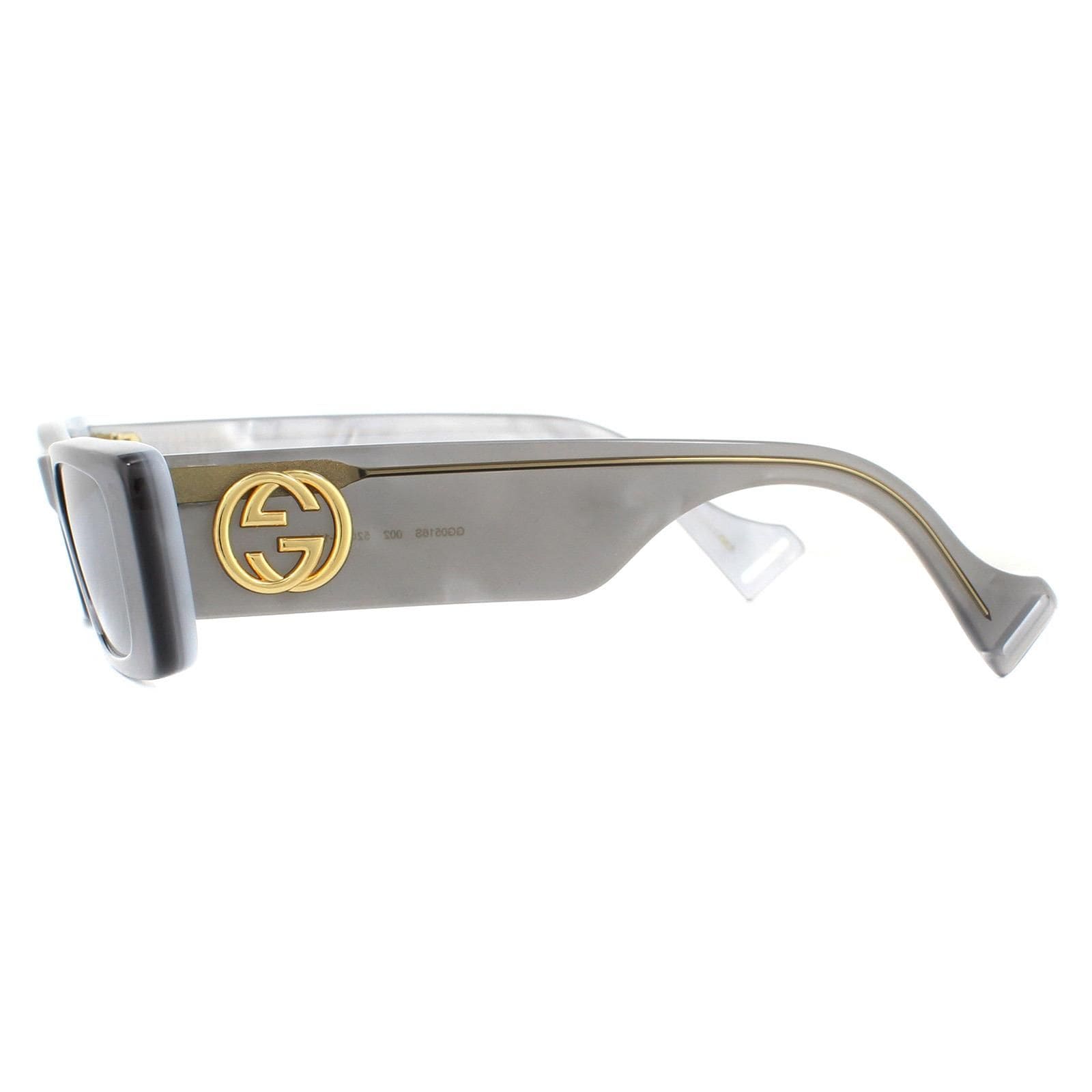 Gucci Rectangle Grey Silver Sunglasses image 3