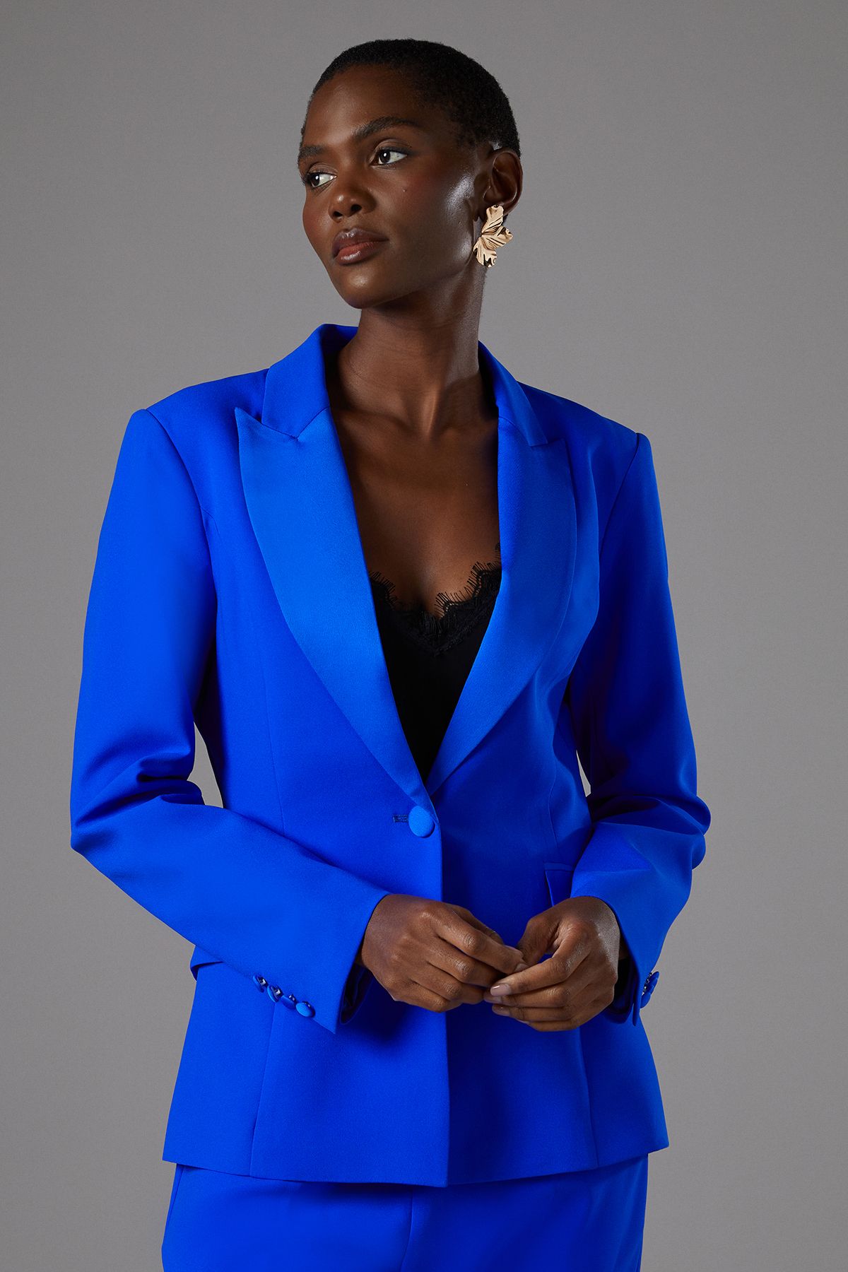 Coast Satin Lapel Blazer Cobalt image 1