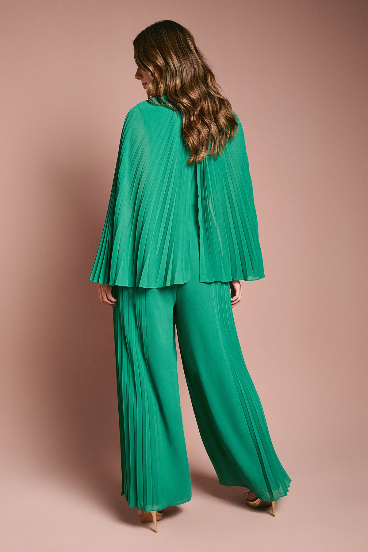 Coast Pleat Wide Leg Jumpsuit Emerald image 4