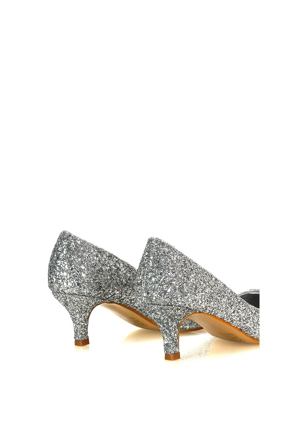 XY London 'Gwyneth' Pointed Toe Mid Stiletto Kitten Heel Court Shoes image 3