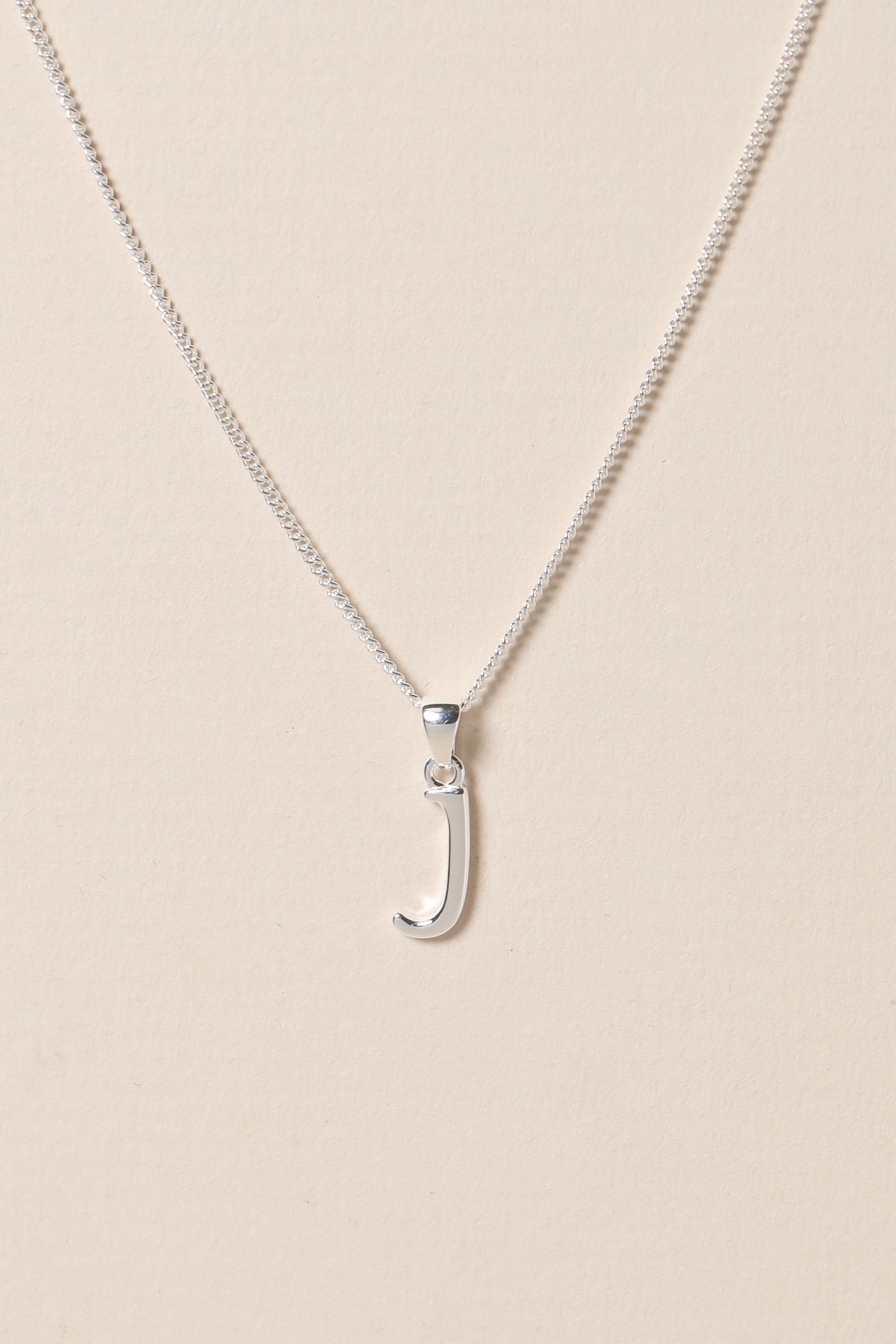 Simply Silver Sterling Silver 925 Initial Pendant - J image 2